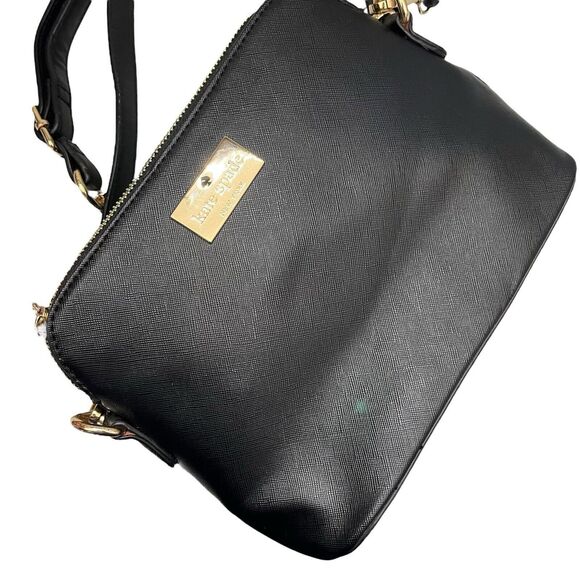Kate Spade Convertible Crossbody Bag One Size Black Saffiano Leather Shoulder - Picture 3 of 14